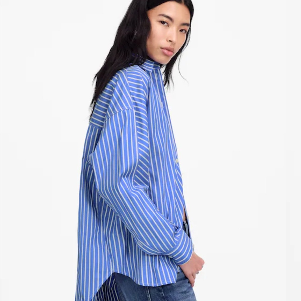 Madewell Poplin Oversized Long Button-Up Shirt - Picture 3 of 7